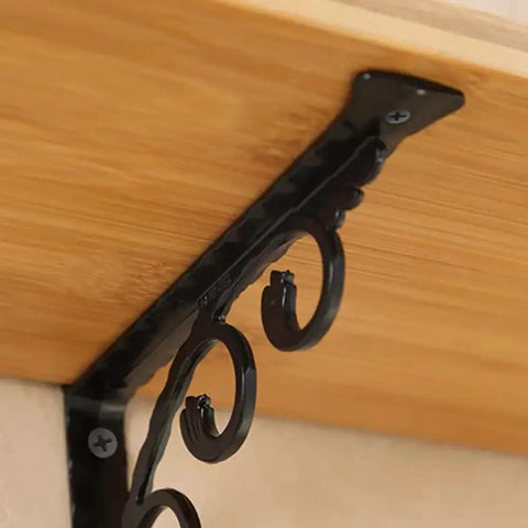 Heavy Duty L Shaped Shelf Brackets 2 Pack Wall Mounted Corner Braces For Indoor Outdoor Use Weatherproof close-up mounted view