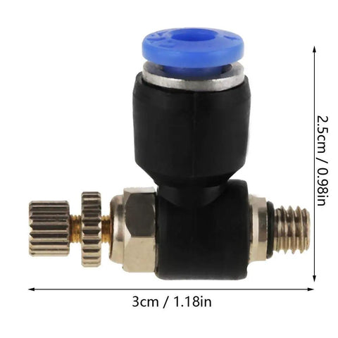 20 Pieces Push To Connect Pneumatic Fittings M5 For 4Mm OD Tubing 360 Degree Rotating Quick Connect Valve with PTFE Seal