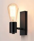 UBNMIUBV Vintage Metal Wall Sconces - Farmhouse, Cordless Wall Mounted Reading Lamp showcasing an Edison bulb against a wall.