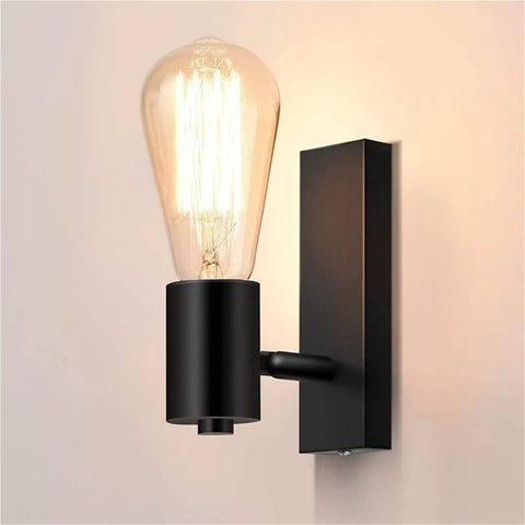UBNMIUBV Vintage Metal Wall Sconces - Farmhouse, Cordless Wall Mounted Reading Lamp showcasing an Edison bulb against a wall.
