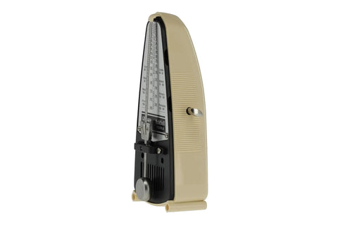 Piccolo Metronome Taktell With Ivory Plastic Casing, Pendulum Tempo Visual Cue, No Bell, German Made Precision Practice Metronome For Musicians, Pros, Rehearsals And Gigs shown front view