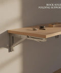 Space Saving Folding Shelf Bracket For Garage And Workshop, L Shaped Stainless Steel Wall Mount Support For Drop Leaf Tables