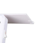 Close-up of the Smart Wall Outlet Extender With Six Power Receptacles And Four USB Ports Including Type C Charging and a built-in shelf.