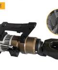 Portable Hydraulic Rebar Cutter And Bending Machine for Construction Sites, NRB-22E, compact electric tool with black handle.