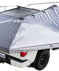 Nomadic Self Deploying 90 Degree Vehicle Awning Universal Fit With Integrated LED Lights Blackout Tech 74.67 Sq Ft setup on truck bed