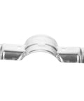 Front view of lightweight installation clip for quick assembly of stadium fence columns with portable sleek design seamless connections