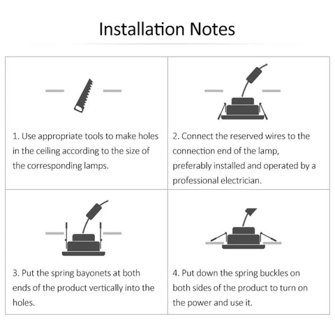 Installation notes for Rock Solid Six Pack Adjustable Recessed Lighting with steps for ceiling and wiring setup.