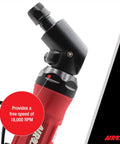 Pro-Level.6 HP Angle Die Grinder, 18000 RPM spindle lock with ergonomic grip for precision tasks.