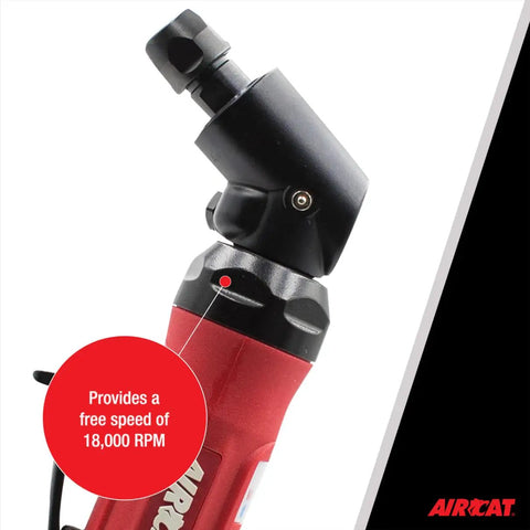 Pro-Level.6 HP Angle Die Grinder, 18000 RPM spindle lock with ergonomic grip for precision tasks.