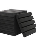 Kick Some Serious Noise To The Curb With This Top Notch Soundproof Acoustic Foam Panel Set Featuring High Density Wedge Wall Tiles That Are Straight Up Fire Retardant And Built Tough For Real Home Studio Upgrades black foam wedges stacked and angled for soundproofing