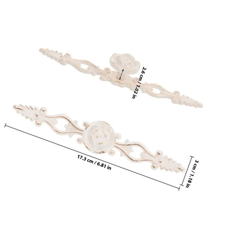 European Vintage Cabinet Pull Handle Zinc Alloy Retro Vibe Drawer Knob For Furniture Hardware In K Gold Ivory White, floral detail
