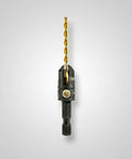 Heavy Duty 1/8 Inch Shank Indexable Carbide Countersink with spiral drill bit for number 10 screws, ideal for metalwork.