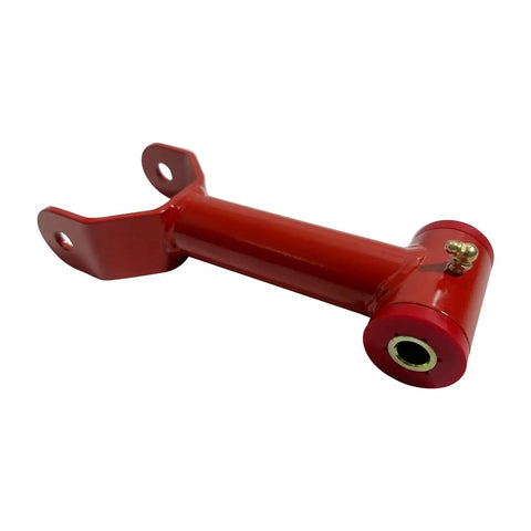 Red steel adjustable Panhard bar arm for 2005-2014 Ford Mustang 2-door coupe, single rear suspension link