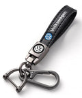 Leather Car Keychain For Women And Men, Durable Iron Key Ring With Premium Leather Fob, Everyday Carry Lanyard Style Keychain For Volkswagen