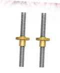 Two Pack Stainless Steel Lead Screw Rod With Nut For Stepper Motor And 3D Printer Applications Smooth Quiet Z Axis Threaded Rod