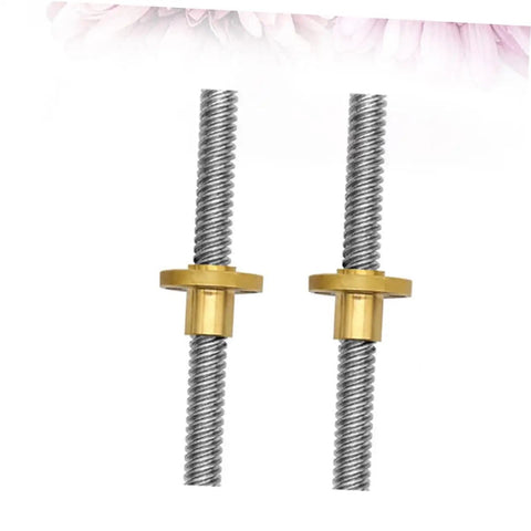 Two Pack Stainless Steel Lead Screw Rod With Nut For Stepper Motor And 3D Printer Applications Smooth Quiet Z Axis Threaded Rod