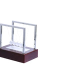 Glowing Pendulum Desk Decor Newton's Cradle Ornament for Home Office demonstrates physics energy conservation, battery operated