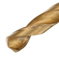 Close-up of a titanium coated drill bit from the Professional 115 Piece Titanium Coated Drill Bit Set for wood and metal jobs.
