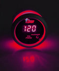 Front view of a 2-inch (52mm) digital oil pressure gauge with red LED display.
