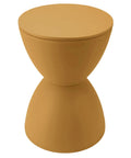Totally Legit Go To Upgrade Your Living Room Featuring This Premium Hourglass Side Table Doubling As A Round Accent Stool Fully Versatile Dual Sided Plastic Design Built For Chill Vibes Makeup Sessions Or Casual Shoe Changing In Ginger - Ginger Plastic Hourglass Stool Table, 11.8 inch diameter, 16.5 inch height.