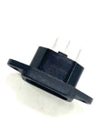Top Drawer AC Inlet Charge Port For Electric Motorcycles Factory Replacement Charging Cable Dock Plug For Fx Fxs Ds Sr Models close-up view of black electrical socket with two pins.
