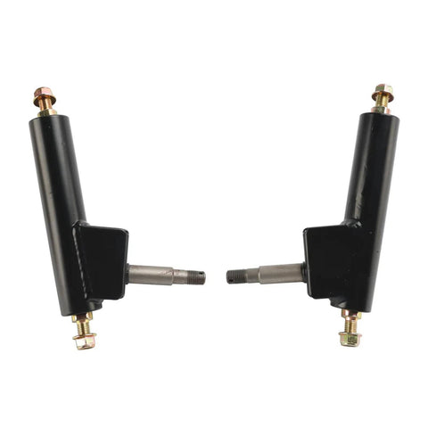 Left and Right Steering Knuckle Spindle for Coleman KT196 CK196 T Go Karts with Ball Joints shown side by side