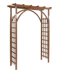 7Foot Wooden Garden Arbor Arch For Outdoor Trellis And Pergola, Perfect For Climbing Roses And Vines, Durable Weatherproof, Dark Brown