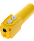 Heavy Duty Yellow Crane Pendant Control Box With Rainproof Push Buttons For Hoist Up Down Switching, ABS housing, close-up view.