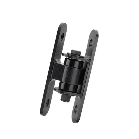 Black heavy-duty exterior door hinge with sealed needle bearing for high-load doors, featuring rugged construction suitable for outdoor use.