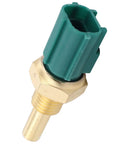Toyota Engine Coolant Temperature Sensor Upgrade for Tacoma Tundra 4Runner Camry and More, green plastic and brass sensor close-up