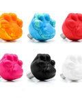 Two Pack Cat Paw Toe Stops For Quad Roller Skates 82A Rubber Brake Blocks colorful paw design, six colors displayed on white background.