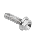 Premium Titanium Flange Hex Bolt M10 X 30mm 1.25 Pitch Grade 5 6AL 4V Lightweight High Strength Fastener Silver Side View