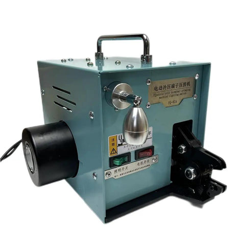 Heavy Duty Electric Crimping Tool 60 Watt Cold Presser with Interchangeable Die Sets, corded design for efficient wiring projects.