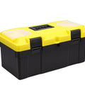 Durable Plastic Tool Box With Secure Locking Latch And Sturdy Handle, Removable Tray, Lockable Lid For Truck Bed Or Home Garage
