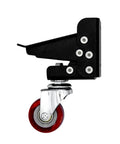 Heavy Duty Steel Caster Set For Router Tables, Workbenches, Cabinets And Tool Stands With 800 LB Capacity, close-up of swivel caster