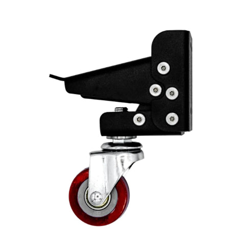 Heavy Duty Steel Caster Set For Router Tables, Workbenches, Cabinets And Tool Stands With 800 LB Capacity, close-up of swivel caster