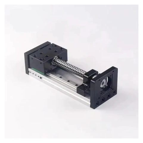 Sliding Stage With Coupling Travel 100 To 500mm SFU1204 Ballscrew Linear Guide MGR12 Built Rock Solid For Precise Motion Control In CNC Automation And Lab Projects, black aluminum