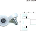 10 Pack 19 Mm OD POM Drawer Track Bolt Roller DR19 C1L8W6M6, side view and diagram showing dimensions and sealing