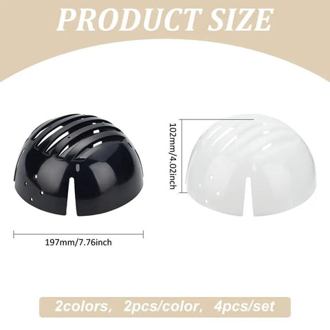 4 Pack Plastic Protective Hat Liner Inserts For Baseball Caps White And Black Lightweight Breathable Bump Cap Inserts For Head Protection