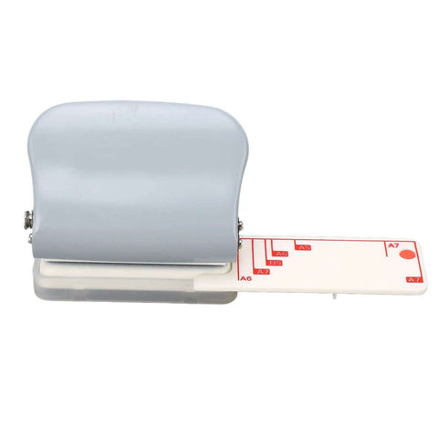 Portable Handheld 3 Hole Punch for A4 B5 A5 A6 A7 Paper with 5 Sheet Capacity Metal Hole Puncher front view