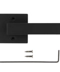 Matte Black Dummy Door Handle Lever For Single Sided Interior Doors Easy Install Push Pull Non Turning Reversible For Right Or Left Handed Closets French Double Doors Pantry Microban Protected Finish matte black lever plate with screws and hex key