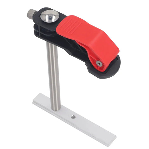 Heavy Duty Stainless Steel Hold Down Clamps For Woodworking Benchtop Setup With Quick Release Mechanism and no sweat operation, close-up view.