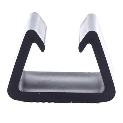 Single black plastic clip from 8Pcs Outdoor Patio Furniture Clips For Sofas And Sectionals, Rattan Wicker Chair Fasteners, 4.3cm No Slip Grip