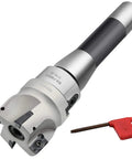 Heavy Duty R8 Face Mill Arbor Kit 2 Inch Shank, 50mm Cutter Head, 7-16 Straight Shank, 400R End Mill Cutter, Includes 4 Carbide Inserts APMT1604 for CNC Milling
