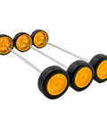 Image of Thirty Piece Small RC Car Wheel Set With Rubber Tires And 2mm Metal Axles 21mm Diameter Wheels Seven And A Half Millimeters Wide