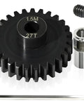 Large Scale RC Pinion Gear Kit M1.5 27T 8mm Bore With 8mm To 5mm Shaft Adapter Sleeve Chromium Steel Motor Gear With Set Screw And Hex Key