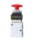 Red Latching Mushroom Style Push Button One Quarter Inch NPT Pneumatic Control Valve 3 Way 2 Position Emergency Actuator