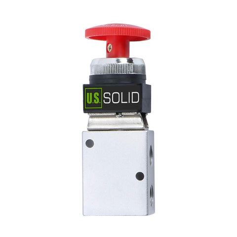 Red Latching Mushroom Style Push Button One Quarter Inch NPT Pneumatic Control Valve 3 Way 2 Position Emergency Actuator