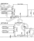 Technical drawing of 2 Pack Barn Door Bottom Floor Guide With Extend Bracket Wall Mounted Adjustable Flush Bottom Matte Black.