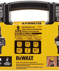DeWalt hole saw kit, 9-piece electrician's bi-metal set in yellow carrying case.